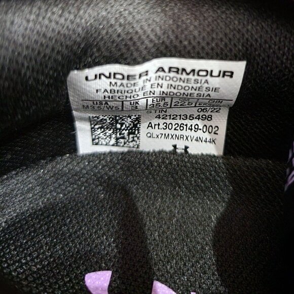 Under Armour Drawcord Fat Tire HOVR Summit Black Purple Boots Unisex Sz 3.5 M/5W - Picture 10 of 11